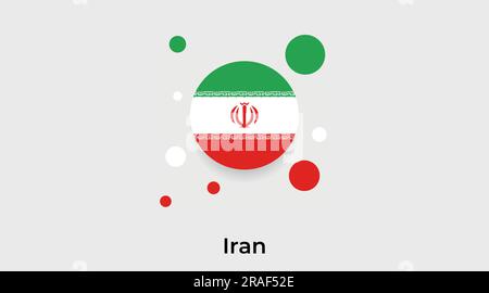 Iran flag bubble circle round shape icon colorful vector illustration Stock Vector