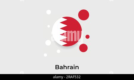 Bahrain flag bubble circle round shape icon colorful vector illustration Stock Vector