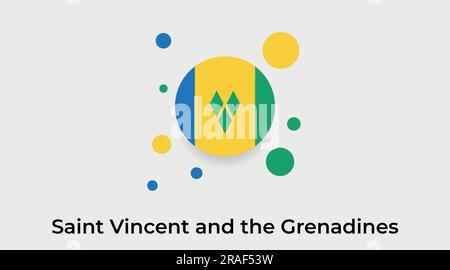 Saint Vincent and the Grenadines flag bubble circle round shape icon colorful vector illustration Stock Vector