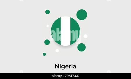 Nigeria flag bubble circle round shape icon colorful vector illustration Stock Vector