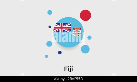 Fiji flag bubble circle round shape icon colorful vector illustration Stock Vector