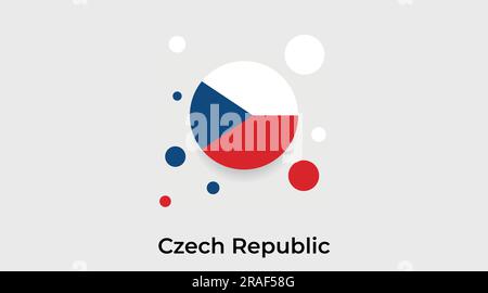 Czech Republic flag bubble circle round shape icon colorful vector illustration Stock Vector