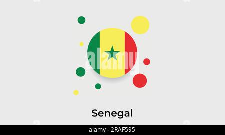 Senegal flag bubble circle round shape icon colorful vector illustration Stock Vector