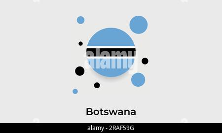 Botswana flag bubble circle round shape icon colorful vector illustration Stock Vector