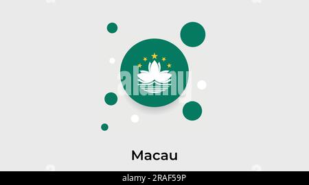 Macau flag bubble circle round shape icon colorful vector illustration Stock Vector