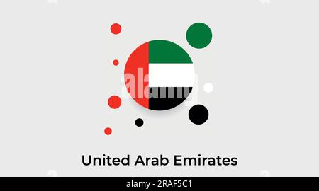 United Arab Emirates flag bubble circle round shape icon colorful vector illustration Stock Vector