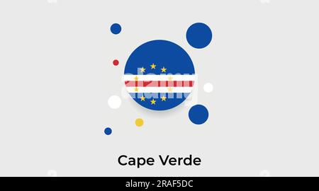 Cape Verde flag bubble circle round shape icon colorful vector illustration Stock Vector