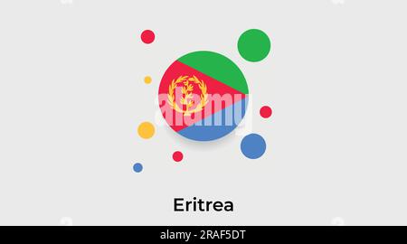 Eritrea flag bubble circle round shape icon colorful vector illustration Stock Vector