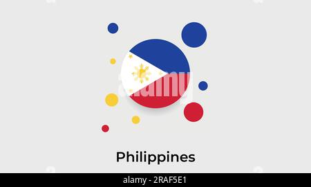 Philippines flag bubble circle round shape icon colorful vector illustration Stock Vector