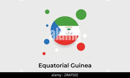 Equatorial Guinea flag bubble circle round shape icon colorful vector illustration Stock Vector