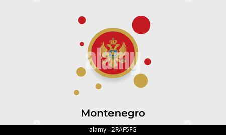 Montenegro flag bubble circle round shape icon colorful vector illustration Stock Vector