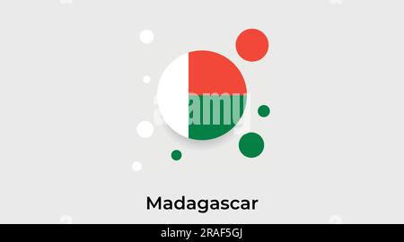 Madagascar flag bubble circle round shape icon colorful vector illustration Stock Vector