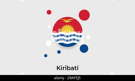 Kiribati flag bubble circle round shape icon colorful vector illustration Stock Vector