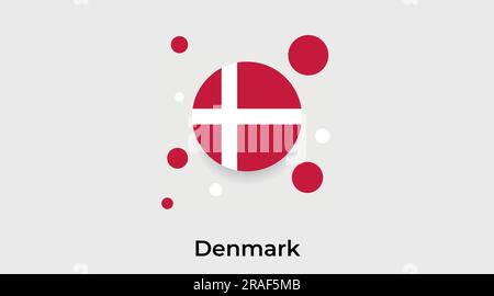 Denmark flag bubble circle round shape icon vector illustration Stock ...