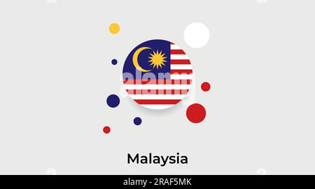 Malaysia flag bubble circle round shape icon colorful vector illustration Stock Vector
