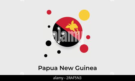 Papua New Guinea flag bubble circle round shape icon colorful vector illustration Stock Vector