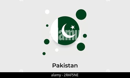 Pakistan flag bubble circle round shape icon colorful vector illustration Stock Vector