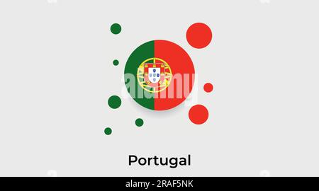 Portugal flag bubble circle round shape icon colorful vector illustration Stock Vector