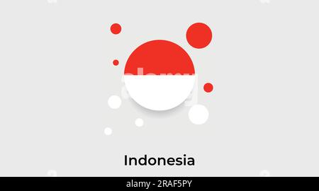 Indonesia flag bubble circle round shape icon colorful vector illustration Stock Vector