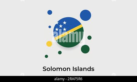 Solomon Islands flag bubble circle round shape icon colorful vector illustration Stock Vector