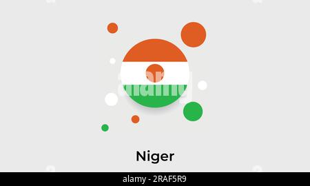 Niger flag bubble circle round shape icon colorful vector illustration Stock Vector
