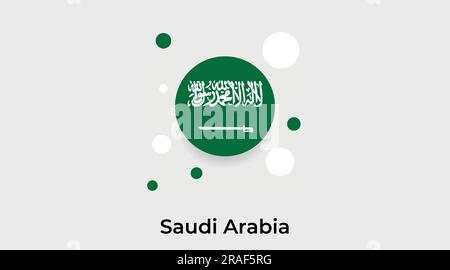 Saudi Arabia flag bubble circle round shape icon colorful vector illustration Stock Vector