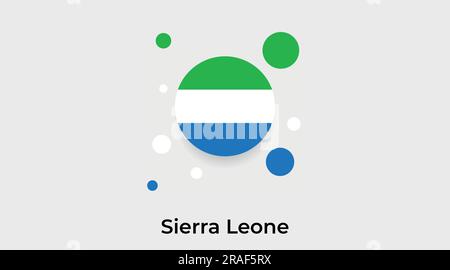 Sierra Leone flag bubble circle round shape icon colorful vector illustration Stock Vector