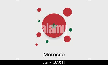 Morocco flag bubble circle round shape icon colorful vector illustration Stock Vector