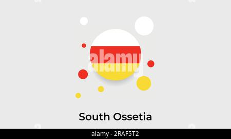 South Ossetia flag bubble circle round shape icon colorful vector illustration Stock Vector