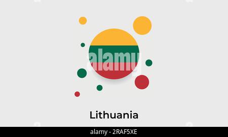 Lithuania flag bubble circle round shape icon colorful vector illustration Stock Vector
