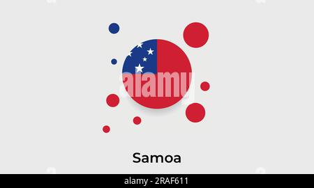 Samoa flag bubble circle round shape icon colorful vector illustration Stock Vector