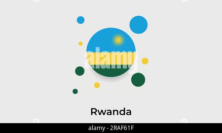 Rwanda flag bubble circle round shape icon colorful vector illustration Stock Vector