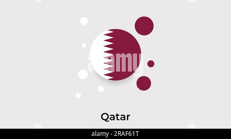 Qatar flag bubble circle round shape icon colorful vector illustration Stock Vector