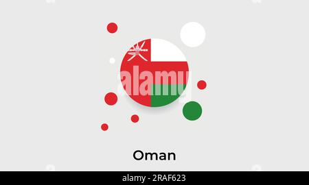 Oman flag bubble circle round shape icon colorful vector illustration Stock Vector