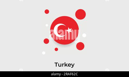 Turkey flag bubble circle round shape icon colorful vector illustration Stock Vector