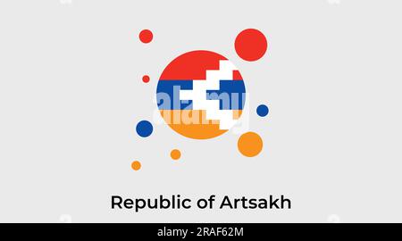 Republic of Artsakh flag bubble circle round shape icon colorful vector illustration Stock Vector