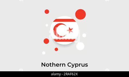 Nothern Cyprus flag bubble circle round shape icon colorful vector illustration Stock Vector