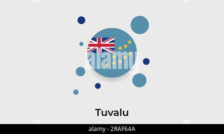 Tuvalu flag bubble circle round shape icon colorful vector illustration Stock Vector