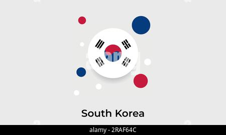 South Korea flag bubble circle round shape icon colorful vector illustration Stock Vector