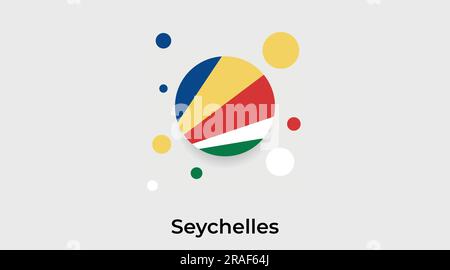 Seychelles flag bubble circle round shape icon colorful vector illustration Stock Vector