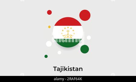 Tajikistan flag bubble circle round shape icon colorful vector illustration Stock Vector