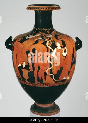 Terracotta Hydria (water Jar) 350 BC by Ancient Greek Pottery Stock Photo