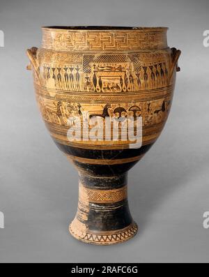 Hirschfeld Krater 735 BC by Ancient Greek Pottery Stock Photo
