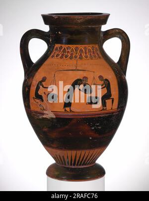 Terracotta Amphora (jar) 530 BC by Ancient Greek Pottery Stock Photo