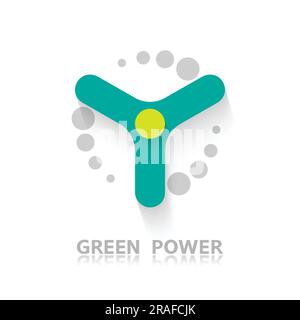 Wind power turbine icon. Logo design element. Renewable energy sources. Stock Vector