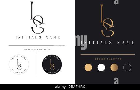 Luxury LG or GL Initial Monogram Text Letter Logo Design Stock Vector