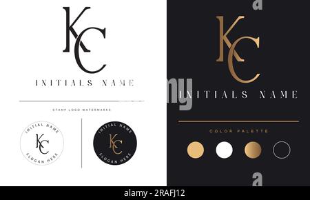 Luxury Initial CK or KC Monogram Text Letter Logo Design Stock Vector ...