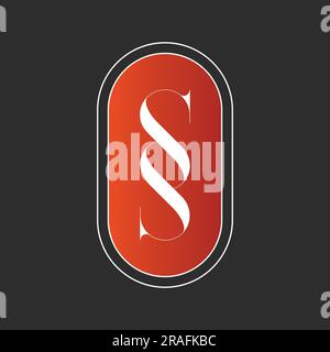 Luxury SS Initial Monogram Text Letter Logo Design Stock Vector