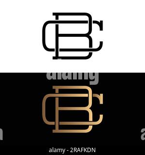 Luxury BC or CB Initial Monogram Text Letter Logo Design Stock Vector