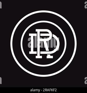 Modern Streetwear DR or RD Initial Monogram Text Letter Logo Design Stock Vector